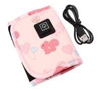 PartyKindom Portable USB Baby Bottle Warmer Cover in Pink, Made of Compound Velvets, Keeps Milk and Water Warm, for Travel and Outdoor Use, Adjustable Temperature for Convenient Feeding Random Color