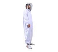 PartyKindom Professional Full Body Beekeeper Suit Xxl with Removable Veil Hood Elastic and Ankles White Protective Bee Keeping Clothing for Men and Women