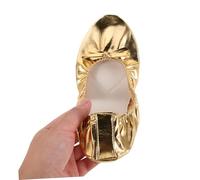 PartyKindom Professional Soft Ballet Flats for Women with High Elastic Split Sole Comfortable Dance Shoes for Belly Dance Ballet Yoga Lightweight Footwear Enhancing Performance and Shock Golden