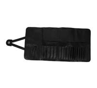 PartyKindom PU Leather Makeup Brush Holder Roll Up Bag with Binding Belt Compact Durable Cosmetic Organizer for Brushes Travel Friendly Makeup Tool Storage for Lip Eyebrow