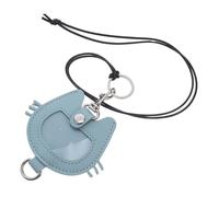 PartyKindom PU Leather Pet Hair Keepsake Keychain Memorial Organizer for Cat Hair Storage Pendant in Sky Blue Thoughtful Gift for Cherished Companions Compact Key Holder for Daily Use