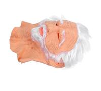 PartyKindom Realistic Old with Integrated Wig and Headgear Wrinkle Full Head Halloween Face for Adults Funny Masquerade Costume for Halloween and Carnival Parties