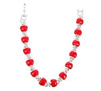 PartyKindom Red Apples Charm Bracelet for Women Cute Decorative Bracelet with Unique Apple Design for Special Occasions Like Christmas and Birthdays