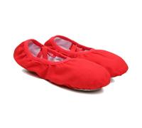 PartyKindom Red Ballet Slippers for Women and Elastic Band Soft Sole Dance Shoes for Yoga Ballet Jazz Modern and Folk Dance Lightweight Breathable Practice Footwear with Slip Design