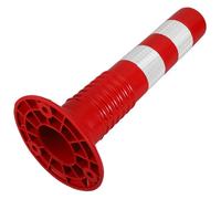PartyKindom Reflective Safety Barrier Post for Driveway Parking Weather-resistant Pu Plastic Bollard with Elastic Impact Absorption, White Traffic Safety Cone Post for Outdoor Driveway Barrier