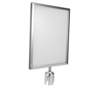 PartyKindom Retractable Belt Sign Holder for Airport Safety Barrier Stanchion A3 Silver Vertical Display Crowd Control Sign Holder for Queue Management