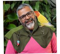 PartyKindom Reusable Parrot Shoulder Pad Anti-scratch Bird Training Shawl for Pet Owners Washable Green Shoulder Preventing Bites and Feces During Handling