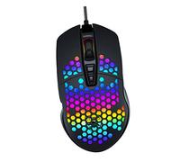 PartyKindom RGB Wired Ergonomic Hollow-out Gaming USB Optical Mouse Multi-Colour Breathing Light and Upgraded 6 Key Layout for Laptop Notebook Computer Home Office (Black)