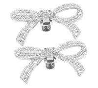 PartyKindom Rhinestone Bow Shoe Clips Decorative Buckle for Women Pumps Heels Flats Easy Attach Luxurious Sparkle Shoe Charms Accessories
