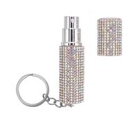 PartyKindom Rhinestone Portable Perfume Bottle Keychain - Refillable Travel Dispenser for Lightweight Instant Fragrance in Various Occasions