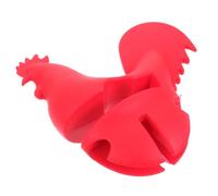 PartyKindom Rooster Shaped Food Grade Silicone Pot Lid Spill Stopper Heat Resistant Boil Over Preventer Lifter for Kitchen Cookware Safe Lightweight Cartoon Design for Home Use