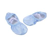 PartyKindom Satin Ballet Practice Shoes Flat Slippers for Women Soft Padded Body Conditioning Dance Flats with Sturdy Traction for Technique Enhancement and Recital Performance Sky Blue