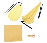PartyKindom Saxophone Comfortable Kit Set in 4pcs with Cotton and Cleaning Cloth Lint Natural Bristle Brush, No for Hand Feeling, Fits Care Random Color Bag Suitcase Musical Instrument