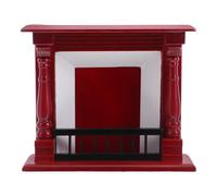 PartyKindom Scale Tiny Furniture Decoration Realistic Faux Fireplace for Mini Doll Home Scenes Stable Wood Construction for Creative Role Play and Cozy Setup
