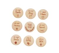 PartyKindom Shower Props Neutral Wooden Photography Props Kit Newborn Age Cards Days Cards for First Year