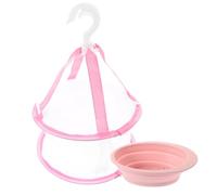 PartyKindom Silicone Makeup Brush Cleaner with Hanging Drying Net and Scrubber Pad Non-damaging Cleaning Mat for Brushes Powder Eyebrow Pencils and Cosmetic Tools Pink Cleaning Bowl and Drying