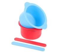 PartyKindom Silicone Wax Warmer Bowl Replacement 2pcs Set High Temperature Resistant Non-stick Wax Pot Liner 16cm Stirring Sticks for Hair Removal and Skincare Waxing