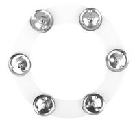 PartyKindom Silver Double Row Silicone Tambourine Cymbal Rings 6pcs Set for Drum Hi-hat Percussion Accessory Compatible Drum Kits and Jazz Sets