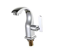 PartyKindom Single Lever Zinc Alloy Wash Basin Water Tap with Full Copper Valve Faucet for Cold Water Only for Bathroom and Sink