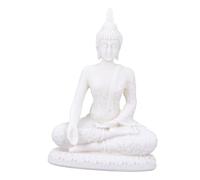 PartyKindom Sitting Buddha Statue Resin Art Craft with Tranquil Expression for Home Temple Decoration Southeast Asian Buddhist Figurine Ornament Positive Energy Gift with Sacred Details