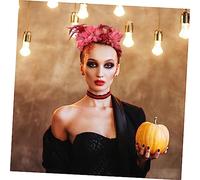 PartyKindom Skull Headband Embellished Day of The Dead Headband Style Decor Halloween Lady Rave Spooky Hair Accessories Messy Color Faux Dark Hairband Skeleton Party Fabric Red Random Color