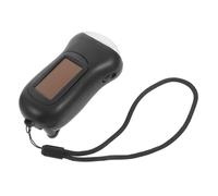 PartyKindom Solar Powered Hand Crank Flashlight Portable LED Torch Light for Camping Hiking Emergency Use Energy-Saving Outdoor Survival Lamp with Lighting by Crank Black