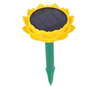 PartyKindom Solar Powered Speaker Buddha Songs Player Lotus Shaped Waterproof Outdoor Speaker for Garden Home Portable Design Yellow