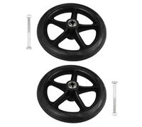 PartyKindom Solid Rubber Wheelchair Front Wheels 7 Inch Replacement 2Pcs for Walkers Rollators Easy Mount Black