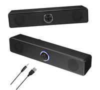 PartyKindom Sound Bar Wired Soundbar System with Subwoofer Desktop Speaker for Home and Computer Use E-350t Wired Model