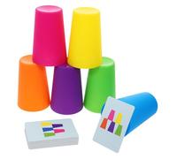 PartyKindom Stacking Cups Game for Reusable and Chunky for Hand Eye Coordination and Speed Training Suitable for Single Player Battles and Early Learning Activities