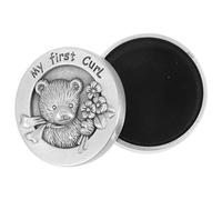 PartyKindom Stainless Steel Baby Curl Keepsake Box, Silver, Smooth Surface, Practical Storage for First Hair and Small Treasures, Baby Gift for Boys