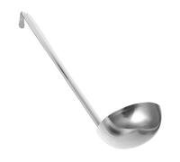 PartyKindom Stainless Steel Soup Ladle with Hook Heavy Duty Ladle Spoon for Soup Porridge Gravy Deep Design for Easy Serving Convenient Storage Kitchen