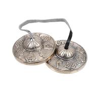 PartyKindom Tibetan Buddhism Small Bell Percussion Instrument Meditation Cymbal Bell for Yoga Religious Cymbals Chimes Made of Pure Copper Handcrafted Traditional Design