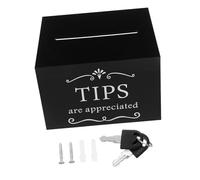 PartyKindom Tip Box Boxes for Money Tips Collections Jar for Money Jars with Lids Donation for Fundraising Suggestion Bartender with Lock Bank Tin Acrylic Black