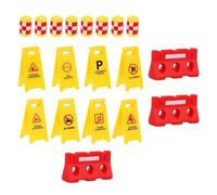 PartyKindom Traffic Sign for Early Transportation Education Plastic Roadblock Cones and Warning Signs Boys Traffic Indicators Cognitive Play
