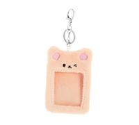 PartyKindom Transparent Plush Card Holder Clip with Soft Cute Brown Bear Design for Students and Travel Photo and Small Item Protector Practical Gift for Fans
