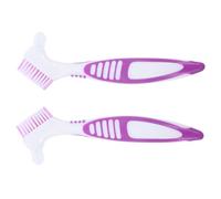 PartyKindom Turtle Shell Cleaning Brush Set 2pcs Purple Multi-functional Small Double-head Brushes for Aquatic and Land Tortoises Remove Mud Dirt for Household Turtle Supplies