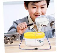 PartyKindom Two Way Insect Observation Box with Magnifying Cover for Portable Biological Viewer with Air Ventilation Enhances Exploration and Cognitive Skills Educational Yellow Random Color