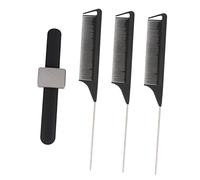 PartyKindom U-shaped Magnetic Hair Clip Holder and Tip Tail Comb Set for Professional Hairstyling, Black Steel Needle Haircutting Tools Suitable for Salon and Home Use