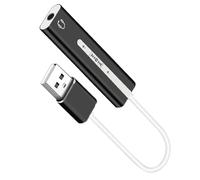 PartyKindom Usb Sound Card Sound Track for Mic and Earphone Plug for Computer Compatible Laptop Headset Microphone