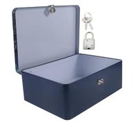 PartyKindom Vintage Lockable Tinplate Storage Box with Lid Small Desktop Organizer for Jewelry Cash and Keepsakes Decorative Retro Style with Rounded Corners for Gifts and Home Use