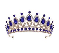 PartyKindom Vintage Queen's Tiara for Women Rhinestone Wedding Crown Hair Accessory Elegant Bridal Decor for Weddings Parties and Photoshoots