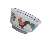 PartyKindom Vintage Rooster Pattern Rice Bowl Lightweight Sturdy Colored Food Serving Bowl for Restaurants and Home Use Easy Clean Practical Tableware Multipurpose Small Soup and Rice
