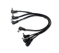 PartyKindom Way Right Angle Power Supply Splitter Cable Cord for Electric Guitar Effect Pedals Copper Wire Dc Adapter with Hum Design Black