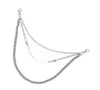 PartyKindom White Alloy Metal Skull Pants Chain for Men Hip Hop Decorative Trouser Accessory Stylish Body Chain for Nightclub Bar Party Wear