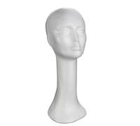 PartyKindom White Foam Female Mannequin Head Model for Hat Showing Rack