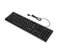 PartyKindom Wired USB Full Size Keyboard, 104 Keys, Built-in Number Pad, Abs Black, Easy to Use Computer Keyboard for PC and Laptop, Home Office Work and Gaming
