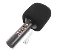 PartyKindom Wireless Handheld Singing Mic Speaker Q11 with Built-in Bass Speaker Portable Wireless Microphone for Karaoke and Singing Supplies, Black, Plastic Body, Cordless Ktv Accessory