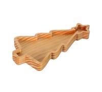 PartyKindom Wood Tray: Tree-shaped Pinewood Appetizer Tray - Holiday Serving Platter For Desserts Candy And Finger Foods - Stylish Snack Dish