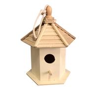 PartyKindom Wooden Bird House Pendant Idyllic Hanging Nest for Birds Unique Home Decoration for Garden Outdoor Spaces